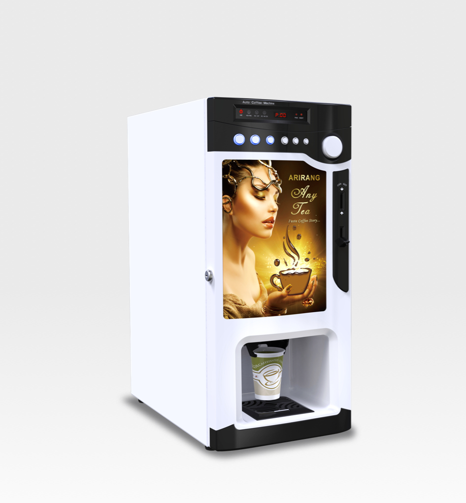 Petit distributeur automatique de café à jetons avec distributeur de tasses