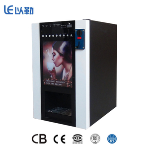 Commercial 6 types de distributeur automatique de café à jetons instantané chaud